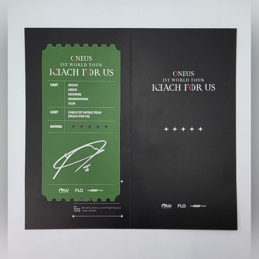 ONEUS 1st World Tour 'REACH FOR US' VIP Special Ticket MMT - Signed by HWANWOONG